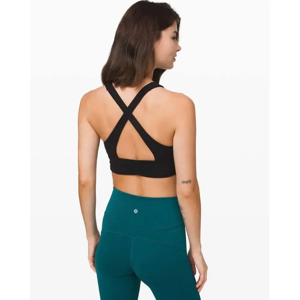 Lululemon Always Aligned Bra Black Size 10 Nulu Criss Cross Yoga Sports Bra